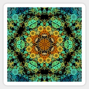 Dot Mandala Flower Orange Green and Blue Sticker